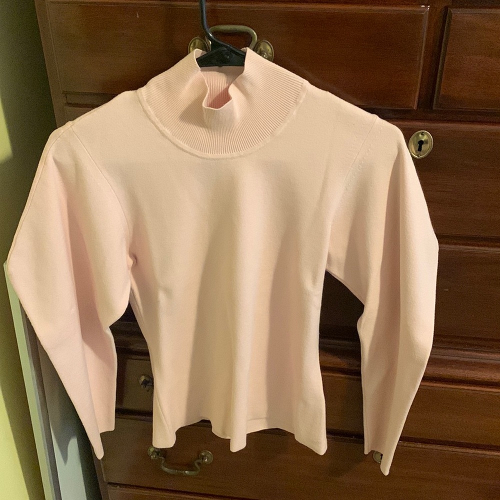 A.L.C. Light Pink Mock Neck Sweater with Funky Sleeves